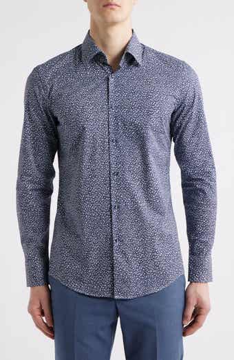 BOSS Hank Kent Slim Fit Floral Stretch Cotton Dress Shirt