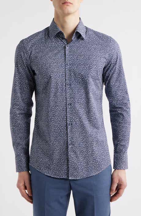 BOSS Hank Kent Slim Fit Floral Stretch Cotton Dress Shirt