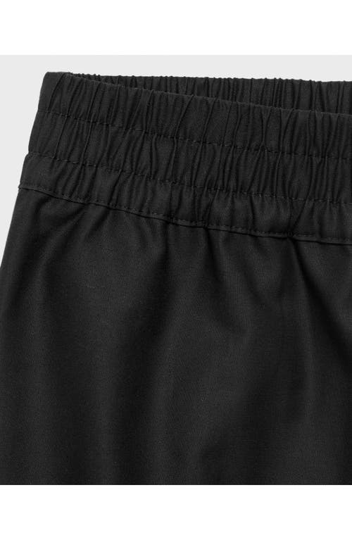 Mango Embroidered Satin Shorts In Black