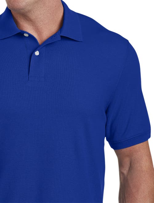 Harbor Bay By Dxl Big & Tall Piqué Polo Shirt In Bijou Blue Heather