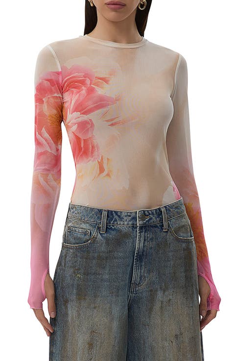 Kaylee Long Sleeve Mesh Top