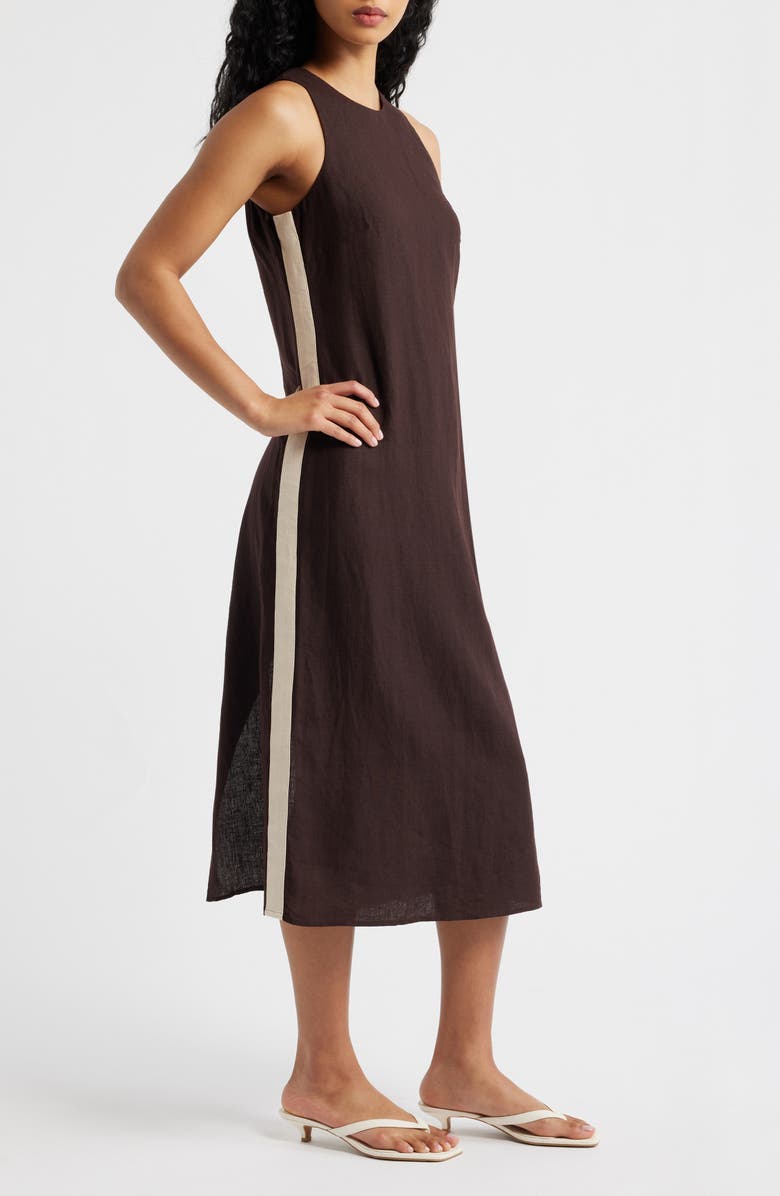 Madewell Sleeveless Linen Maxi Dress, Alternate, color, Cocoa