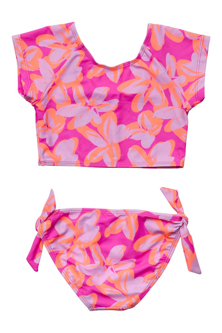 Kids' Hibiscus Hype Two-Piece Swimsuit, Alternate, color, PINK