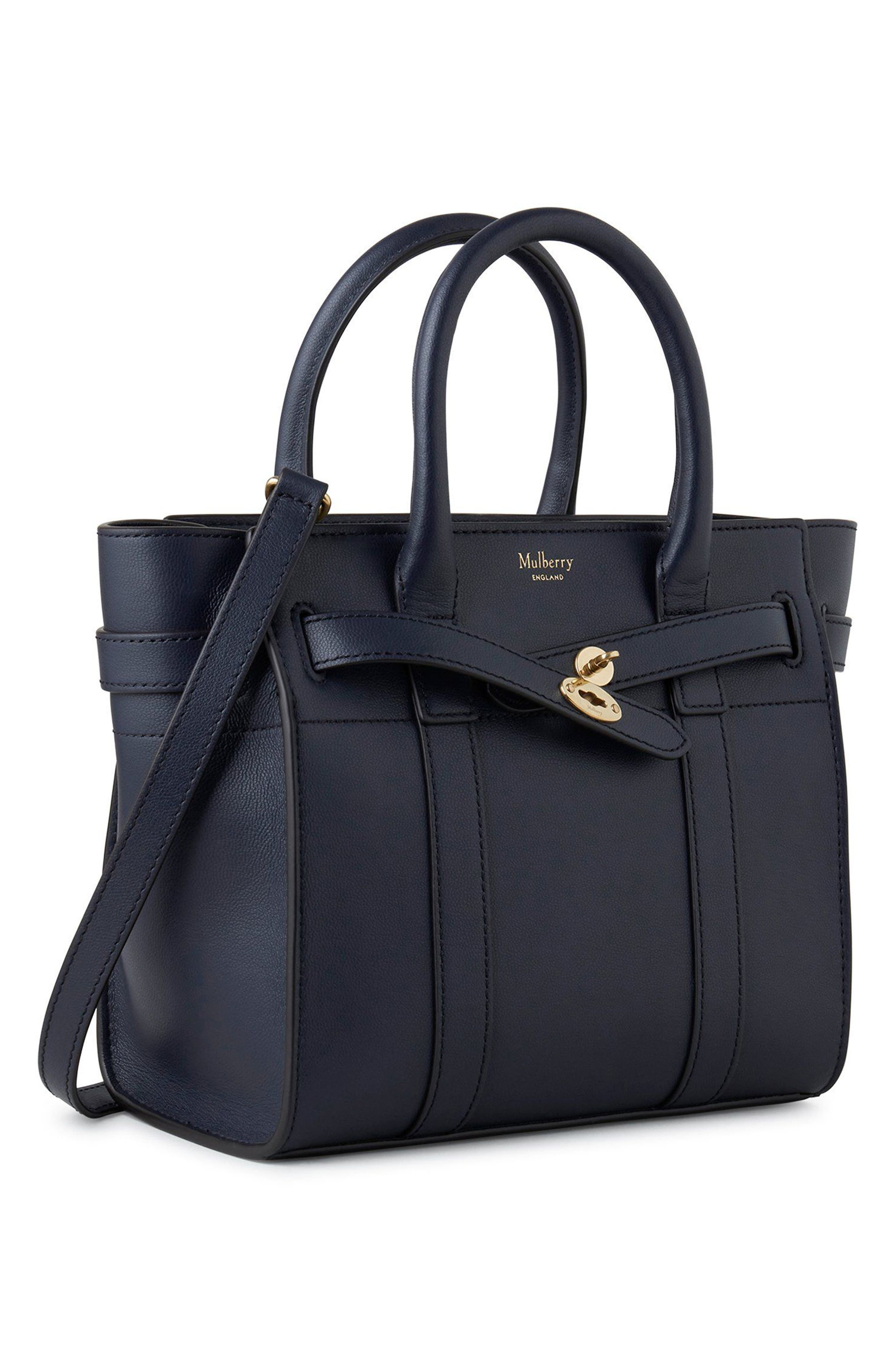 Mulberry Mini Zipped Bayswater Leather Satchel, Alternate, color, 