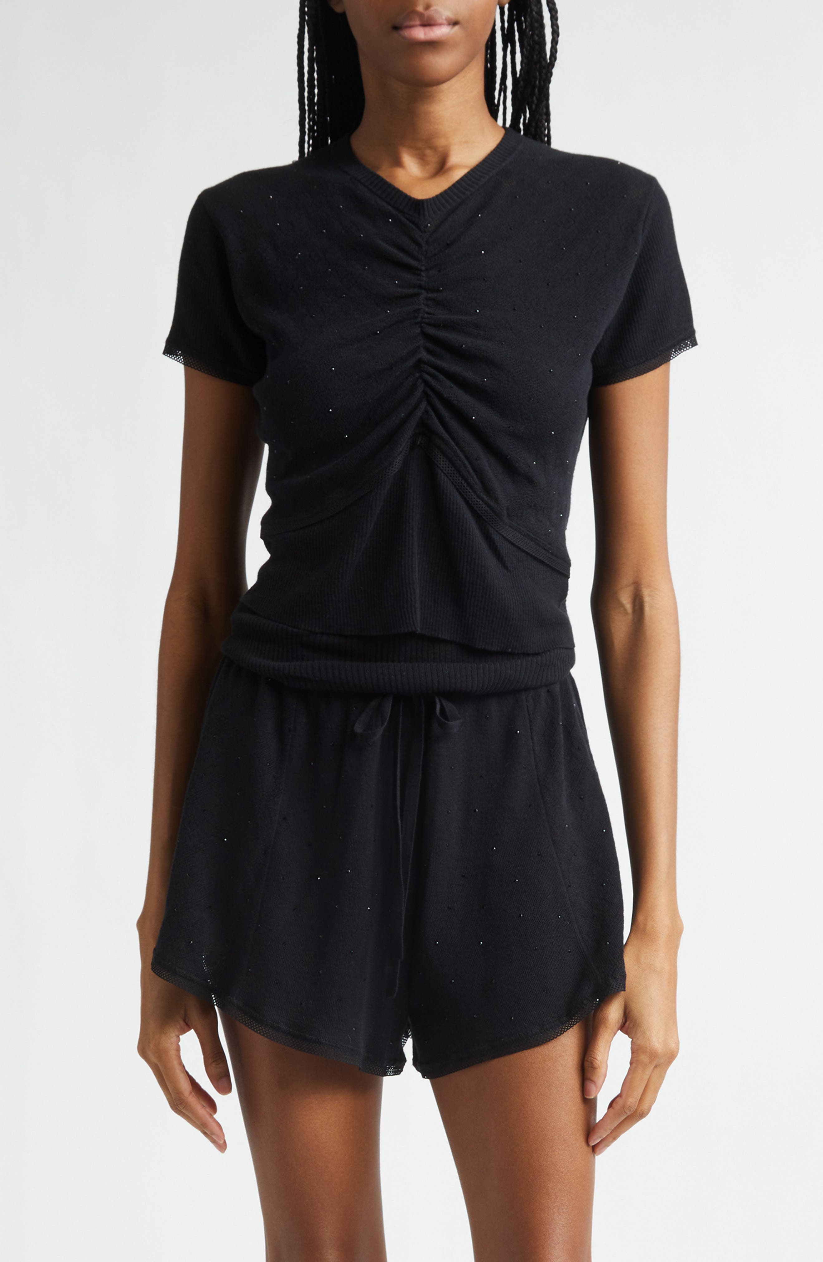 Girly Crystal Rib Cotton Sweater