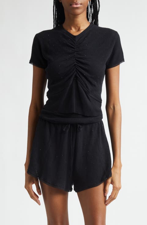 Girly Crystal Rib Cotton Sweater