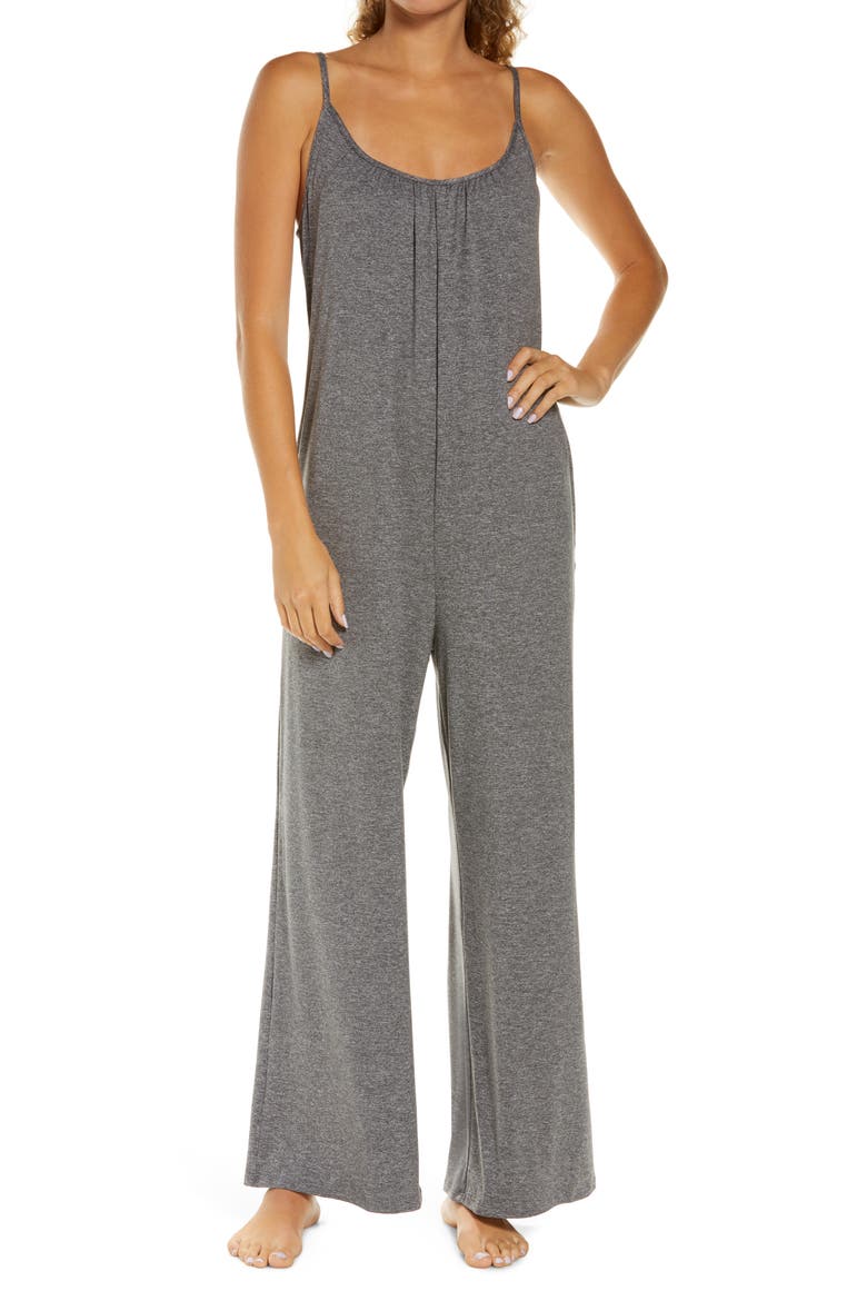 Sleeveless Wide Leg Jumpsuit, Main, color, CHARCOAL