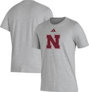 adidas Men's adidas Gray Nebraska Huskers Primary Locker Logo Pre-Game AEROREADY T-Shirt