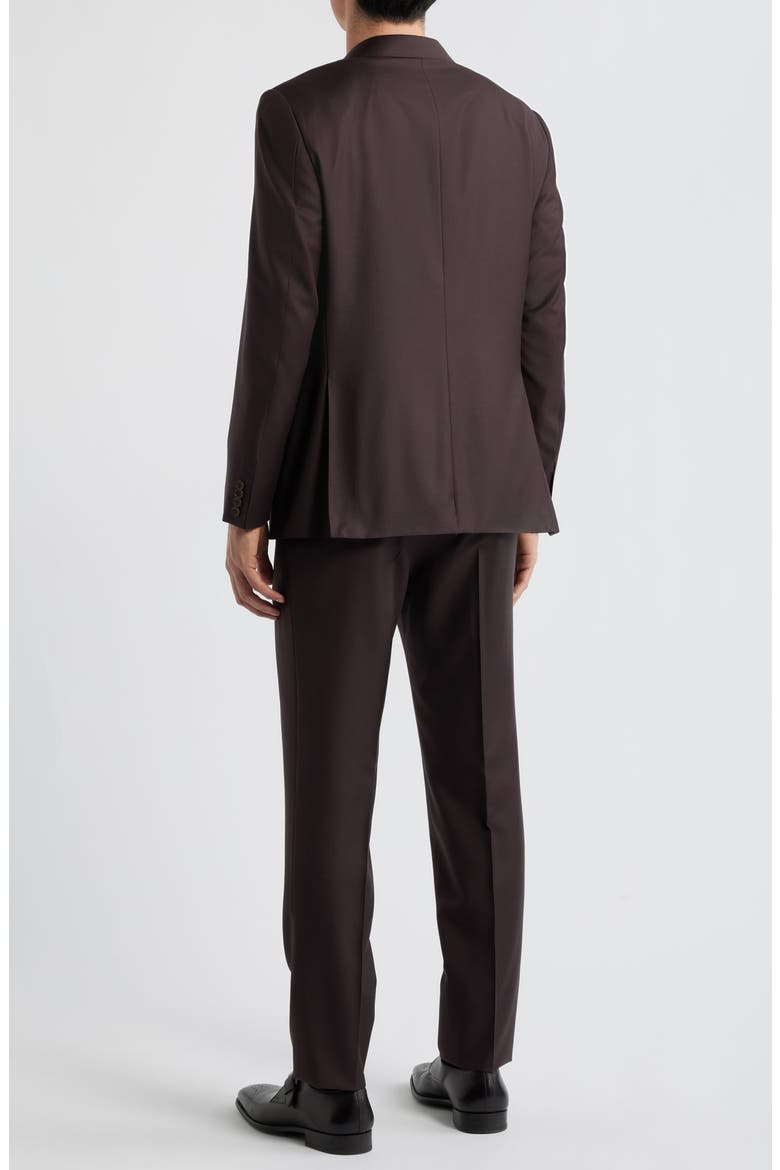 Capri Trim Fit Dark Brown Super 130s Wool Peak Lapel Suit, Alternate, color, DARK BROWN