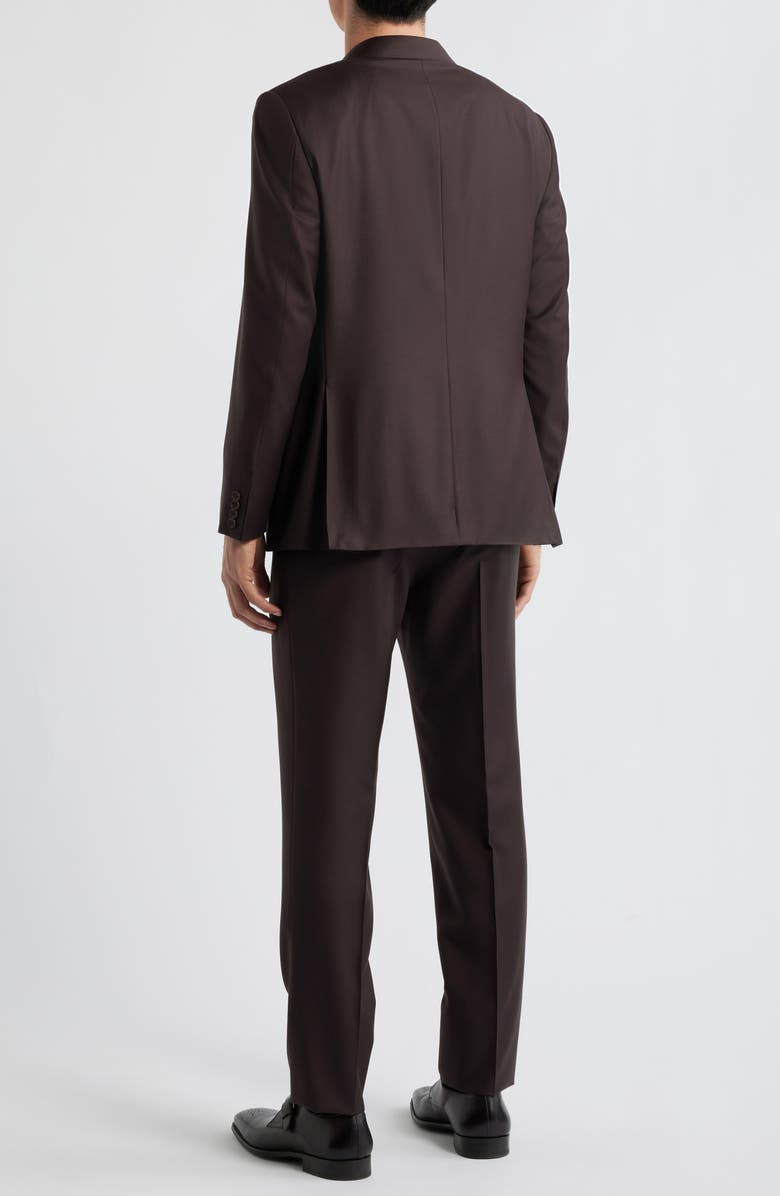 Canali Capri Trim Fit Dark Brown Super 130s Wool Peak Lapel Suit, Alternate, color, Dark Brown