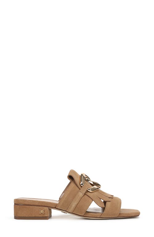 Sam Edelman Darby Slide Block Heel Sandal Camel Leather