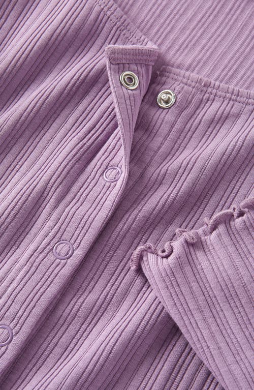 Treasure & Bond Kids' Snap Front Cotton Top In Purple
