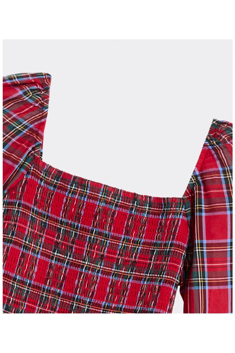 Kids' Lena Smocked Dress, Alternate, color, RED VELVET TARTAN