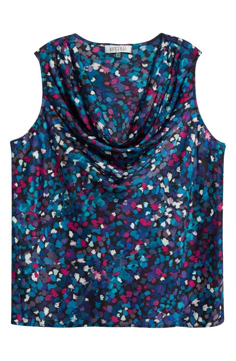 Pleated Cowl Neck Top