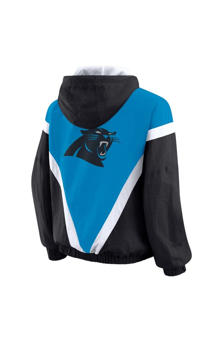 WEAR by Erin Andrews Women's WEAR by Erin Andrews Blue/Black Carolina Panthers Retro Crinkle Full-Zip Hoodie Windbreaker, Alternate, color, Blue