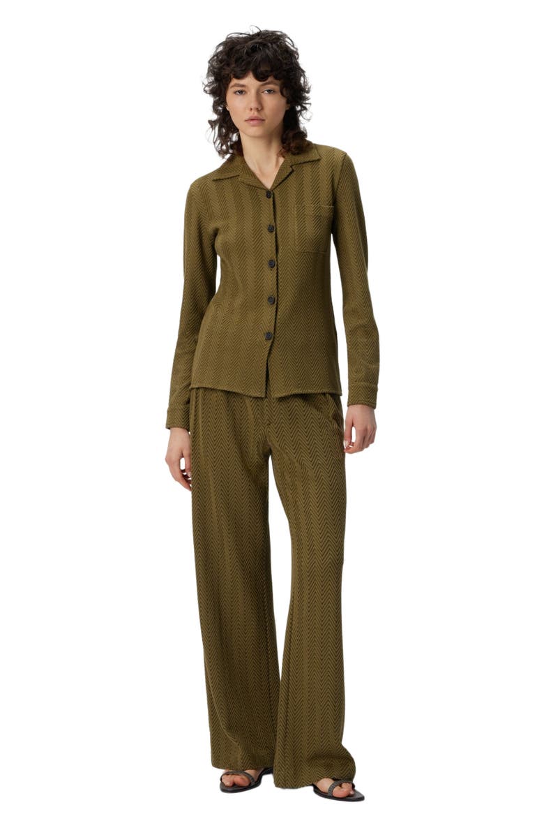 Missoni Slim Shirt With Zigzag Pattern, Main, color, Green