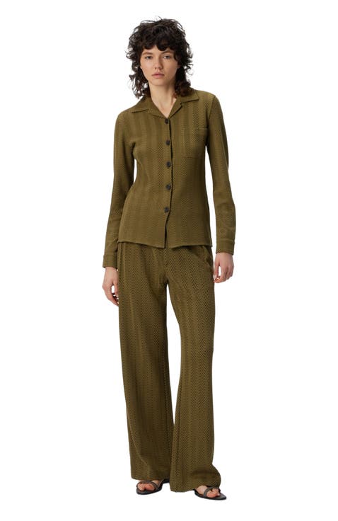 Slim Shirt With Zigzag Pattern