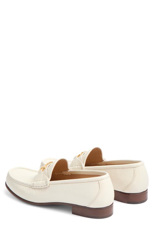 Valentino Garavani Ivory Leather V Logo Signature Loafers In White