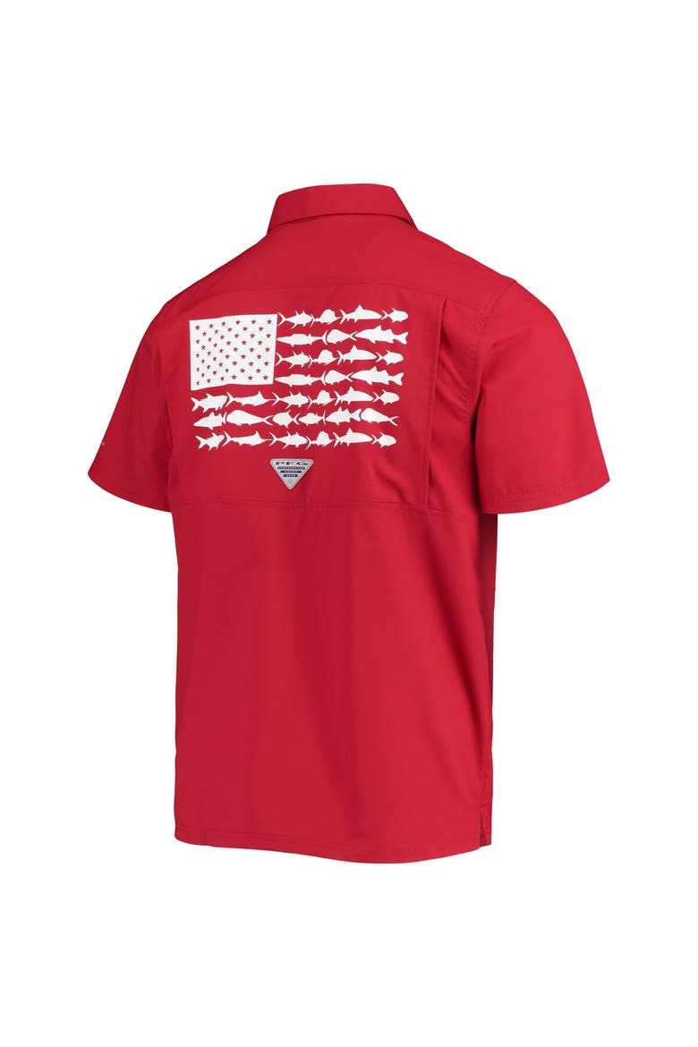 Men's Columbia PFG Crimson Oklahoma Sooners Slack Tide Camp Button-Up Shirt, Alternate, color, Crimson