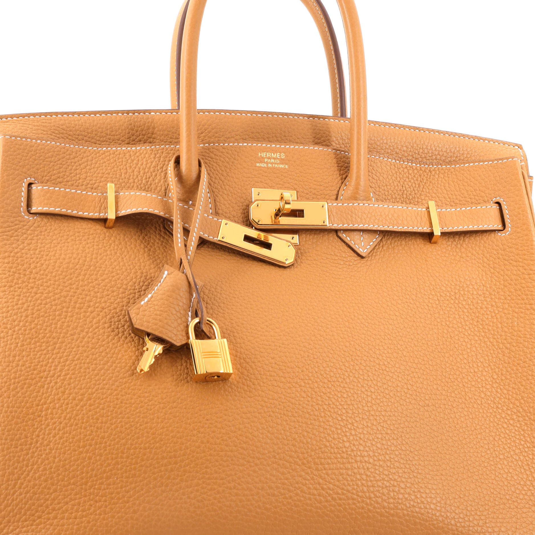 Birkin Handbag Brown Togo with Gold Hardware 35, Alternate, color, White
