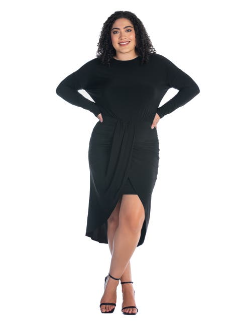 Long Sleeve Dressy Tulip Skirt Knee Length Dress