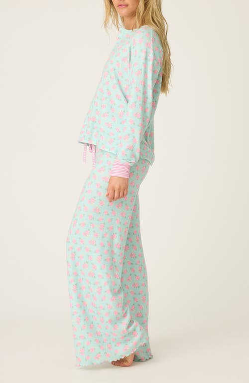 Pj Salvage Secret Garden Peachy Thermal Pajamas In Green