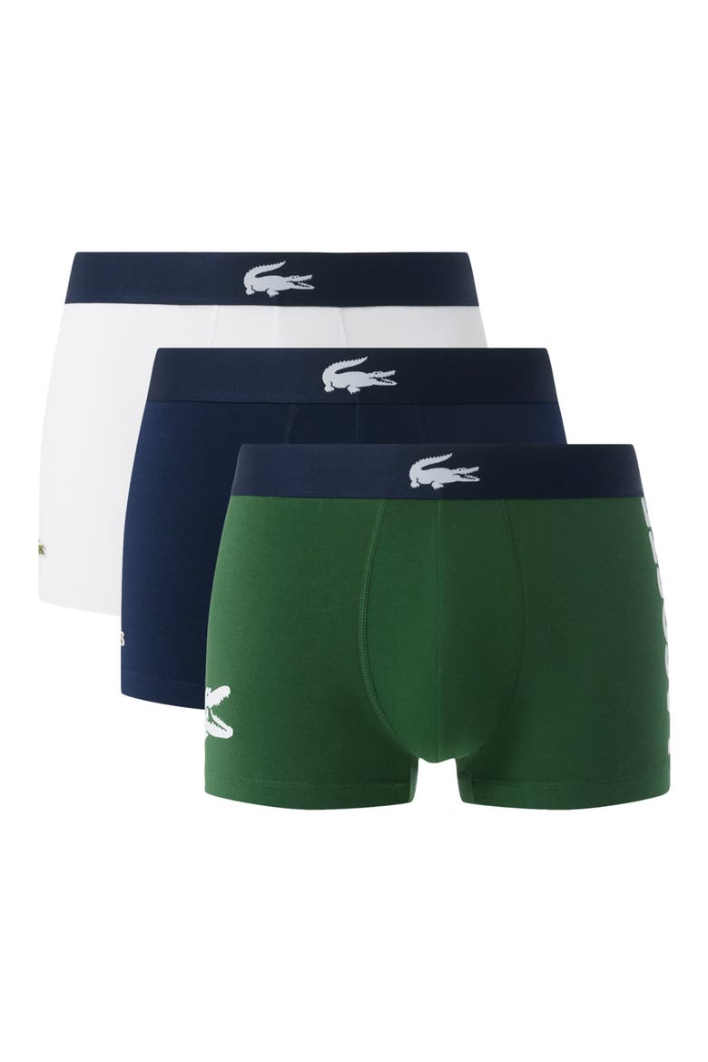 3-Pack Stretch Cotton Trunks, Main, color, THYME/ NAVY BLUE/ WHITE