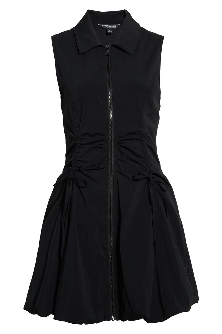 Daisie Ruched Sleeveless Minidress, Alternate, color, BLACK