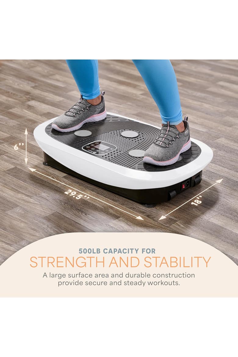 Rumblex Plus 4D Vibration Plate Machine Exercise Machine with Triple Motors for Recovery and Fat Burn, Alternate, color, White