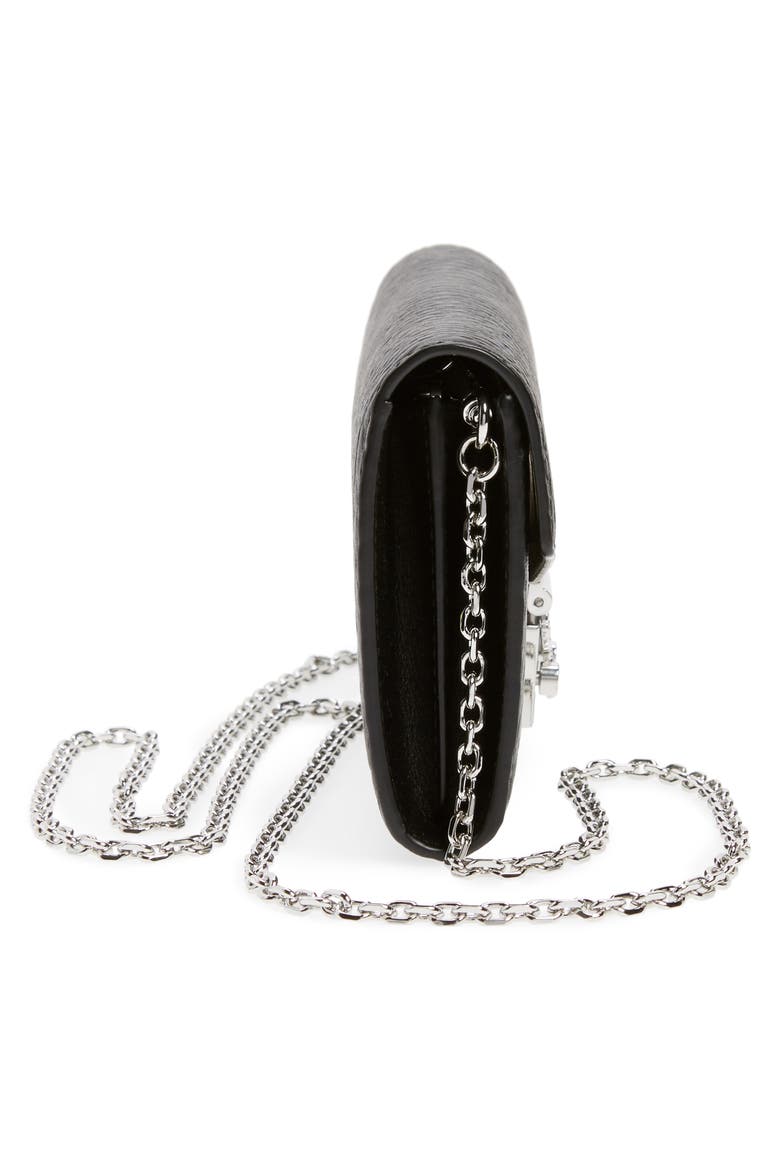 Large Patricia Visetos Canvas Wallet on a Chain, Alternate, color, BLACK