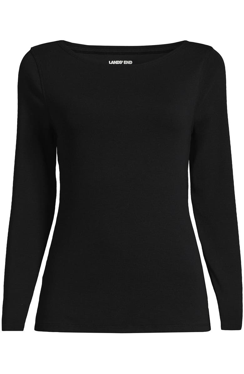 Lands
 End Long Sleeve Polished Essentials Boatneck Top, Alternate, color, 