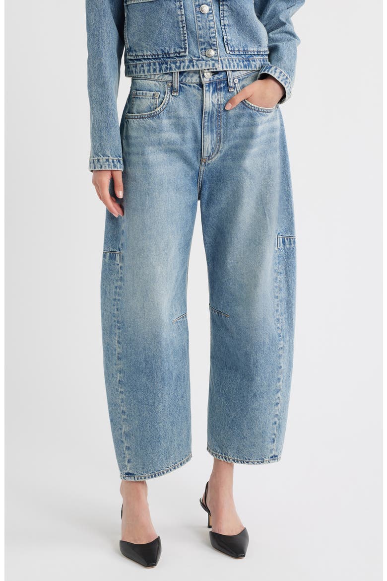 Charlie Super High Waist Crop Barrel Jeans, Main, color, ARLO