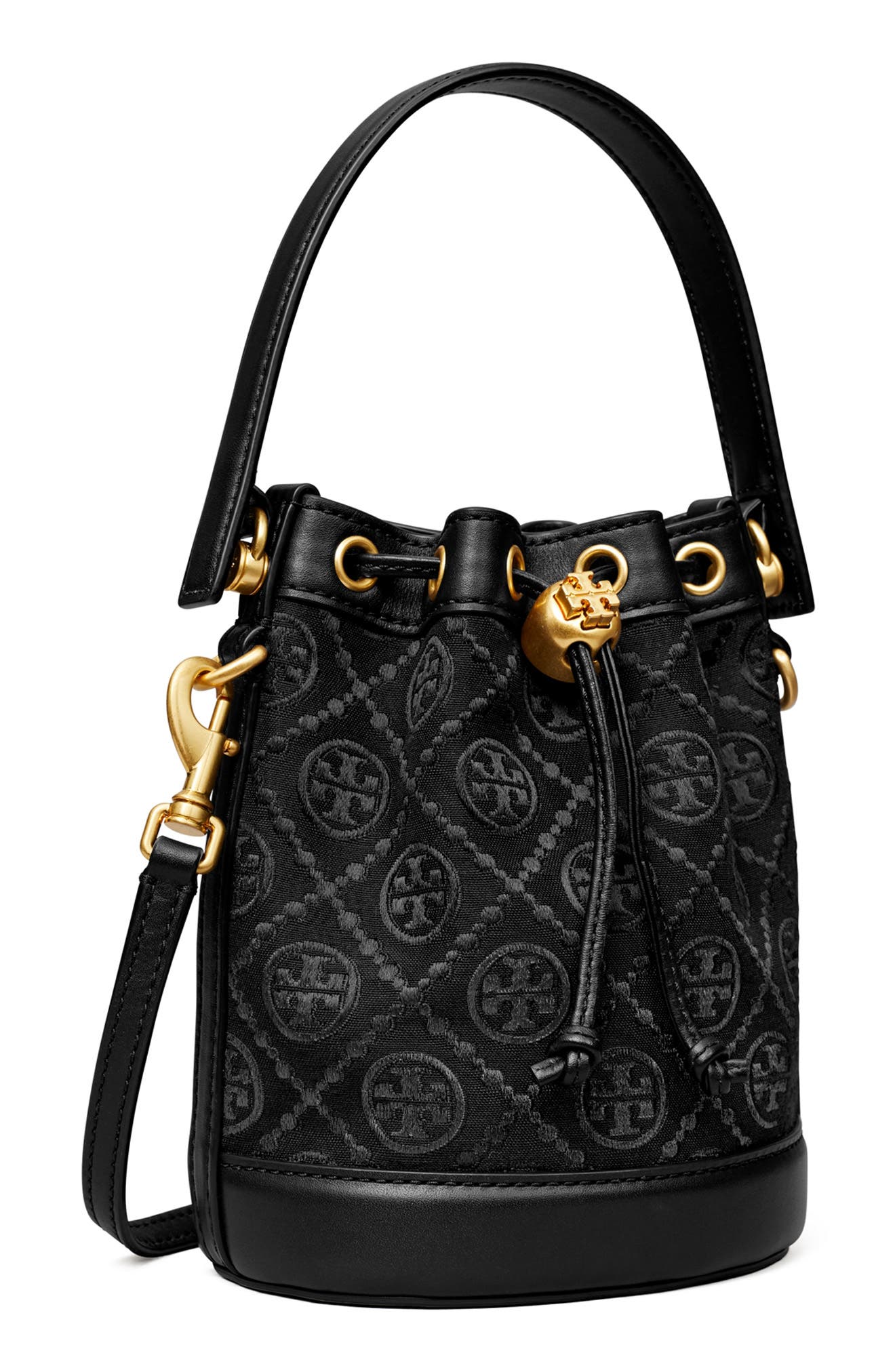 Tory Burch Mini T-Monogram Bucket Bag, Alternate, color, 