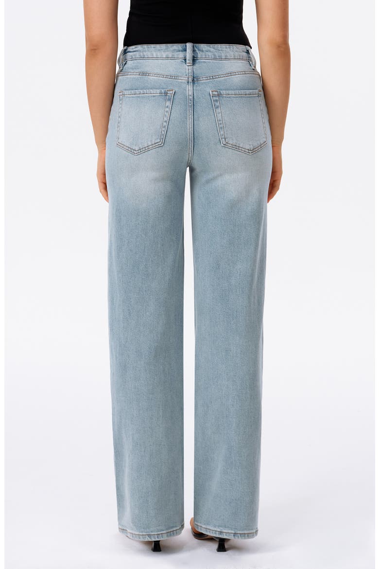 Eyelet High Waist Straight Leg Jeans, Alternate, color, SNOWDRIFT