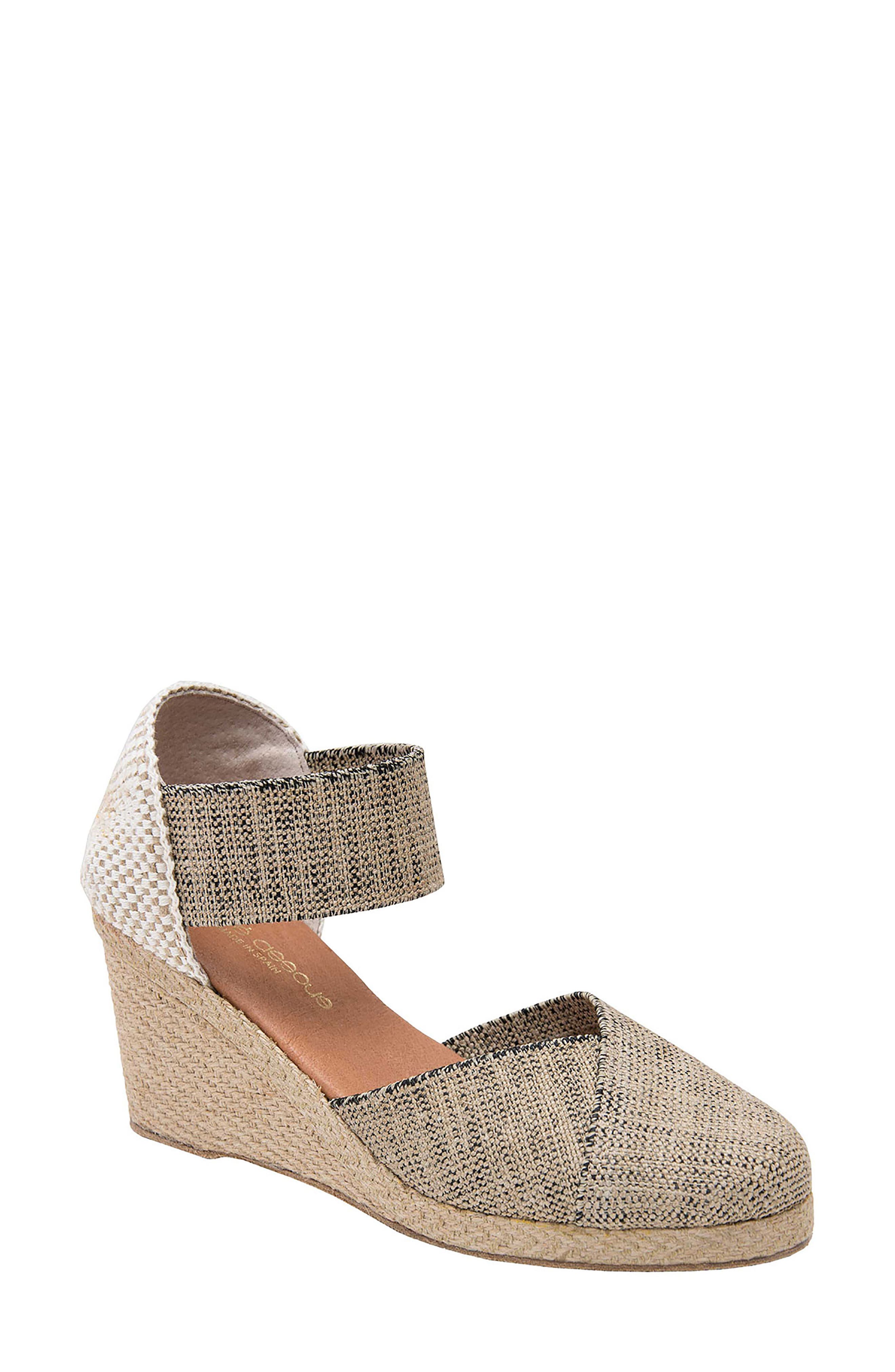 Anouka Espadrille Wedge Sandal, Main, color, BLACK/ BEIGE