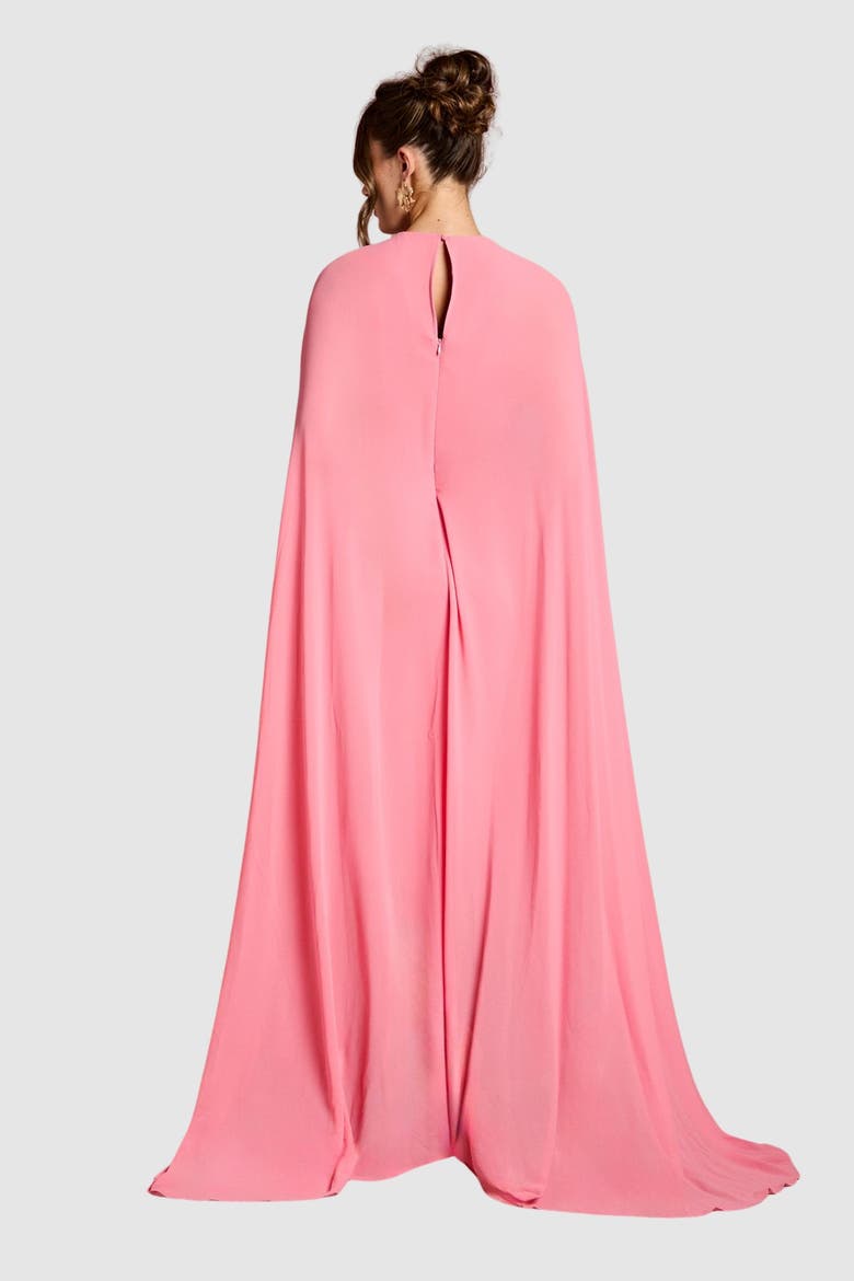 Cape Sleeve Maxi Dress, Alternate, color, Rose