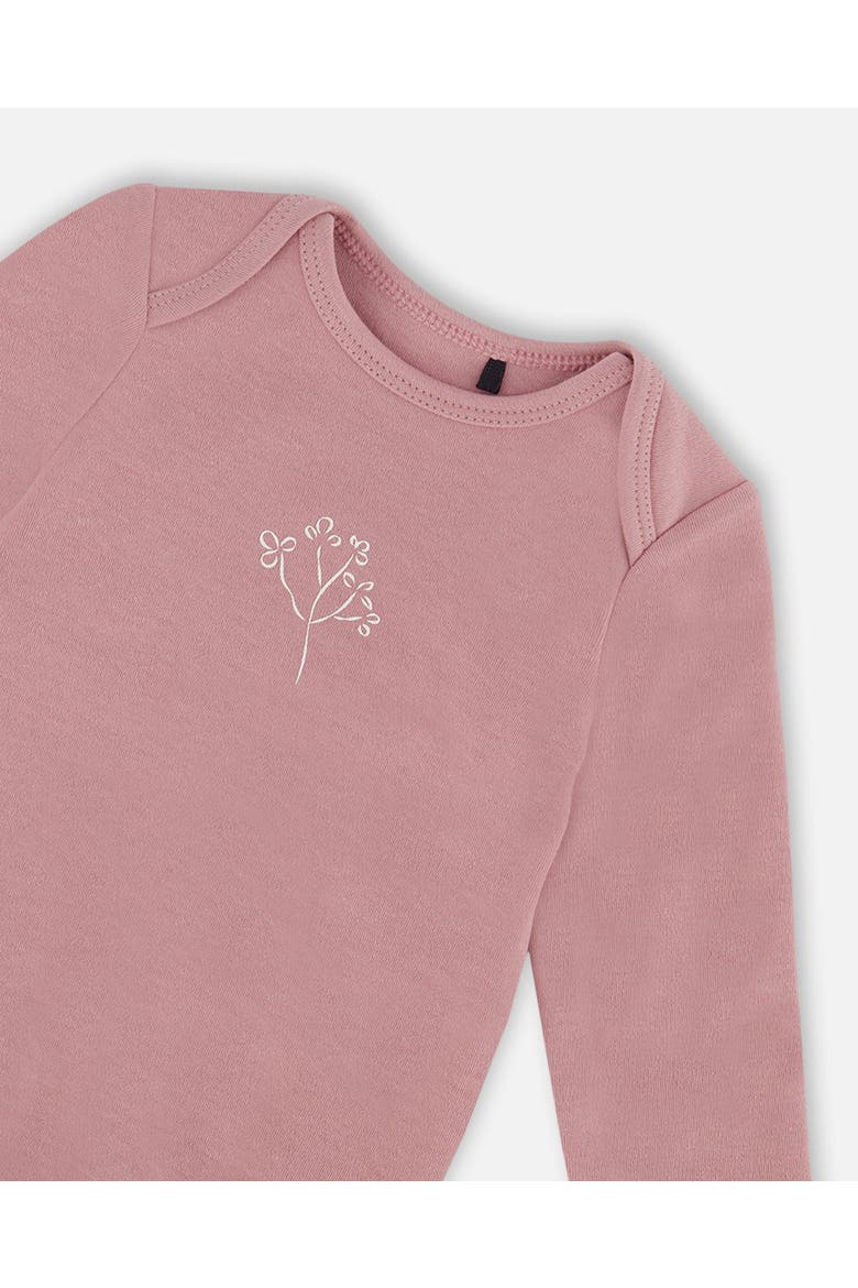 Baby Girl's Organic Cotton Bodysuit With Print Woodrose, Alternate, color, Woodrose