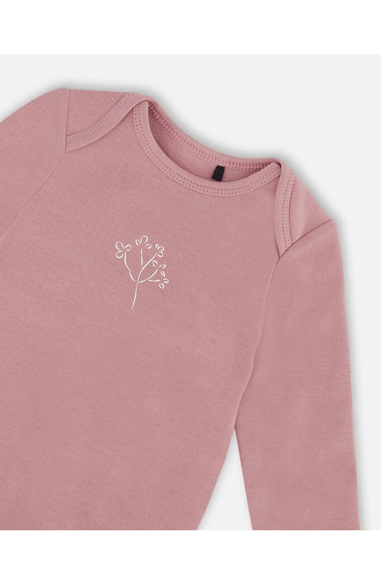 Deux par Deux Baby Girl's Organic Cotton Bodysuit With Print Woodrose, Alternate, color,