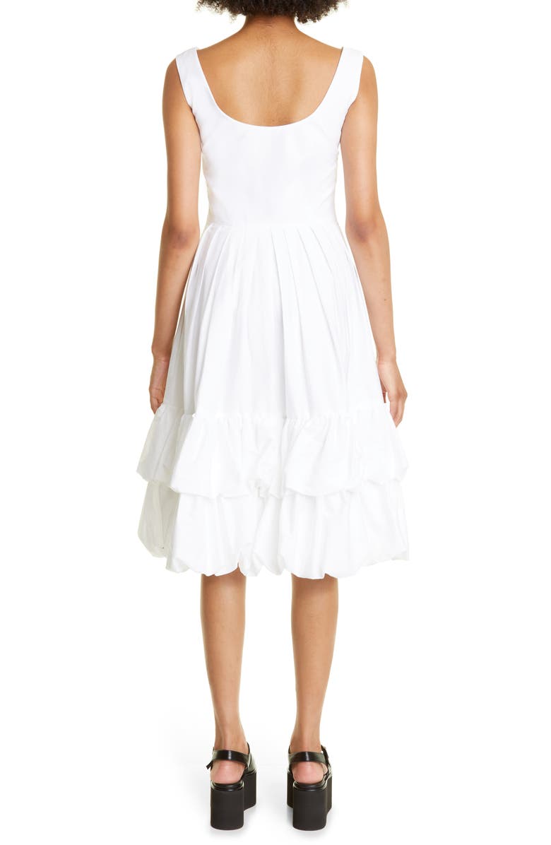 Molly Goddard Nikita Tiered Bubble Hem Pleated Cotton Midi Dress, Alternate, color,