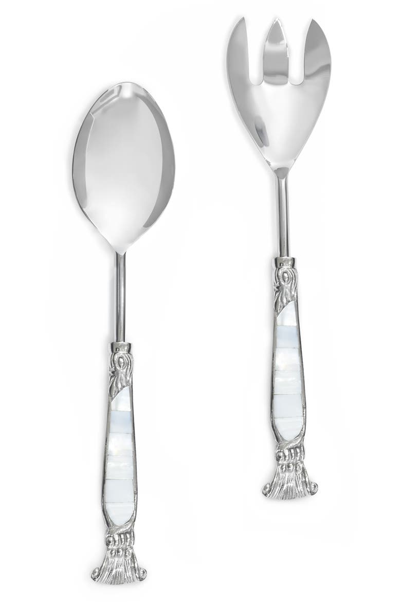 Mother-of-Pearl 2-Piece Salad Serving Set, Main, color, IVORY