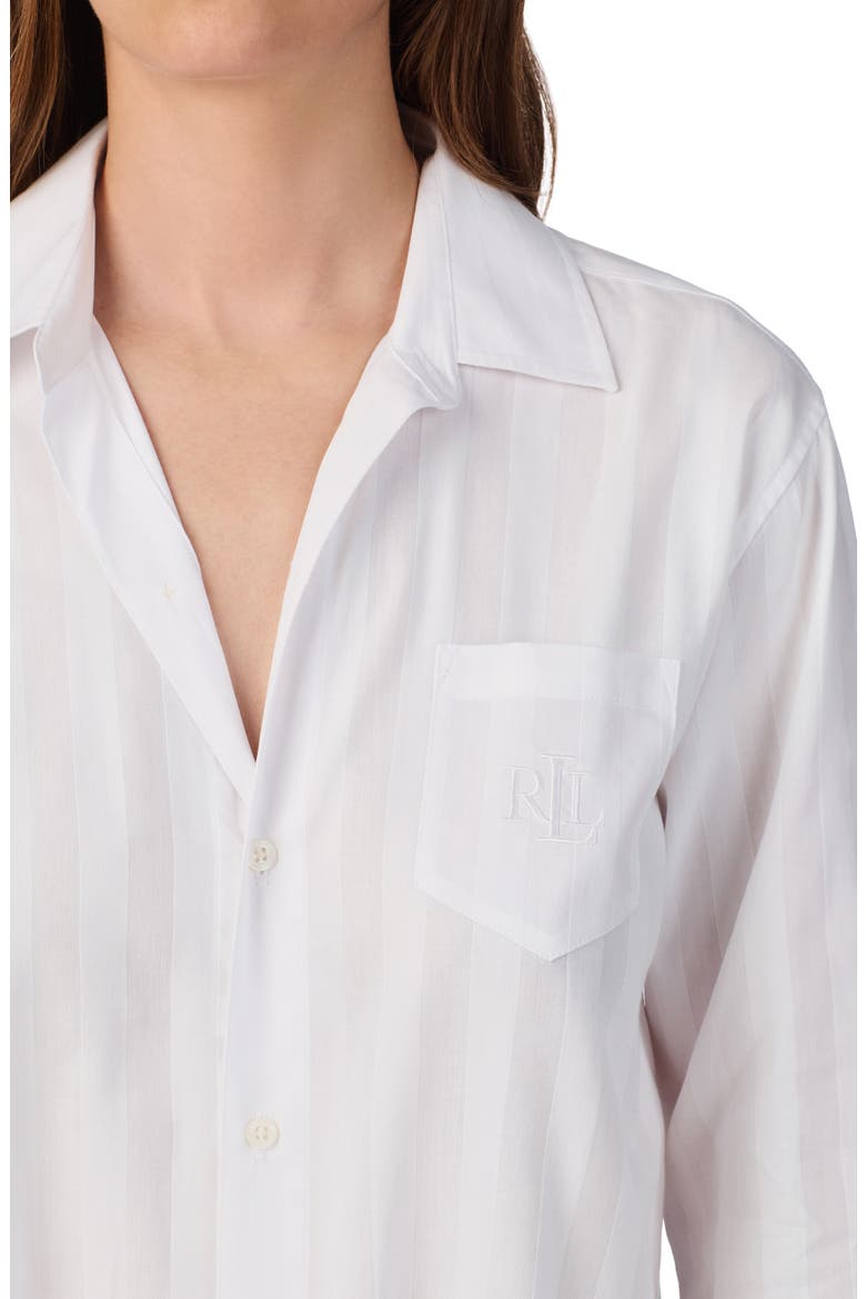 Shadow Stripe Sleepshirt, Alternate, color, WHITE