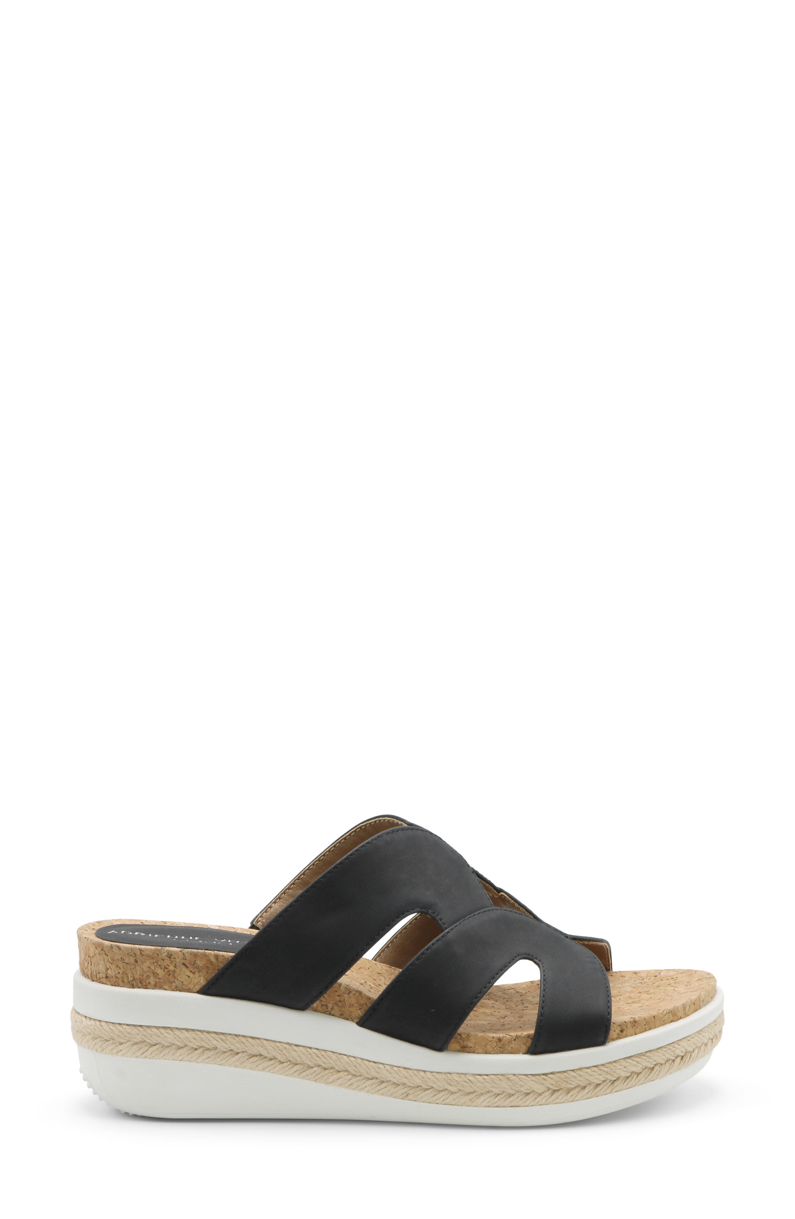 Adrienne Vittadini Carl 1 Wedge Slide Sandal, Alternate, color, Black