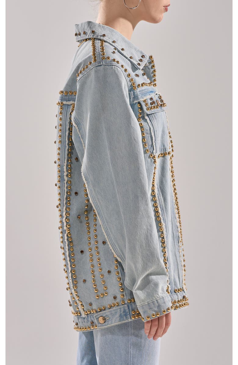 AZALEA WANG Sable Embellished Jacket, Alternate, color, Denim