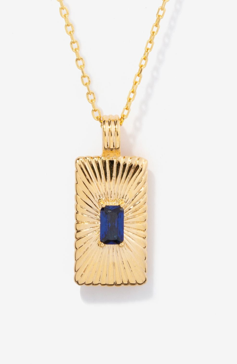 Clara Sunburst Sapphire Pendant Necklace
