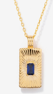 Little Sky Stone Clara Sunburst Sapphire Pendant Necklace