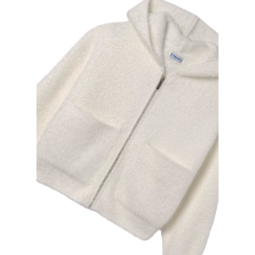Mayoral Hooded Cardigan In White