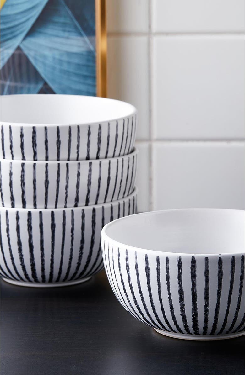 Stone Lain Nova Stoneware 16-Piece Dinnerware Set, Alternate, color, Black