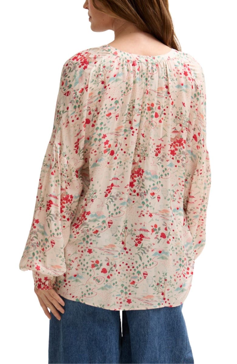 LILY AND LIONEL Rosetti Billowy Sleeves Print Blouse, Alternate, color, Red