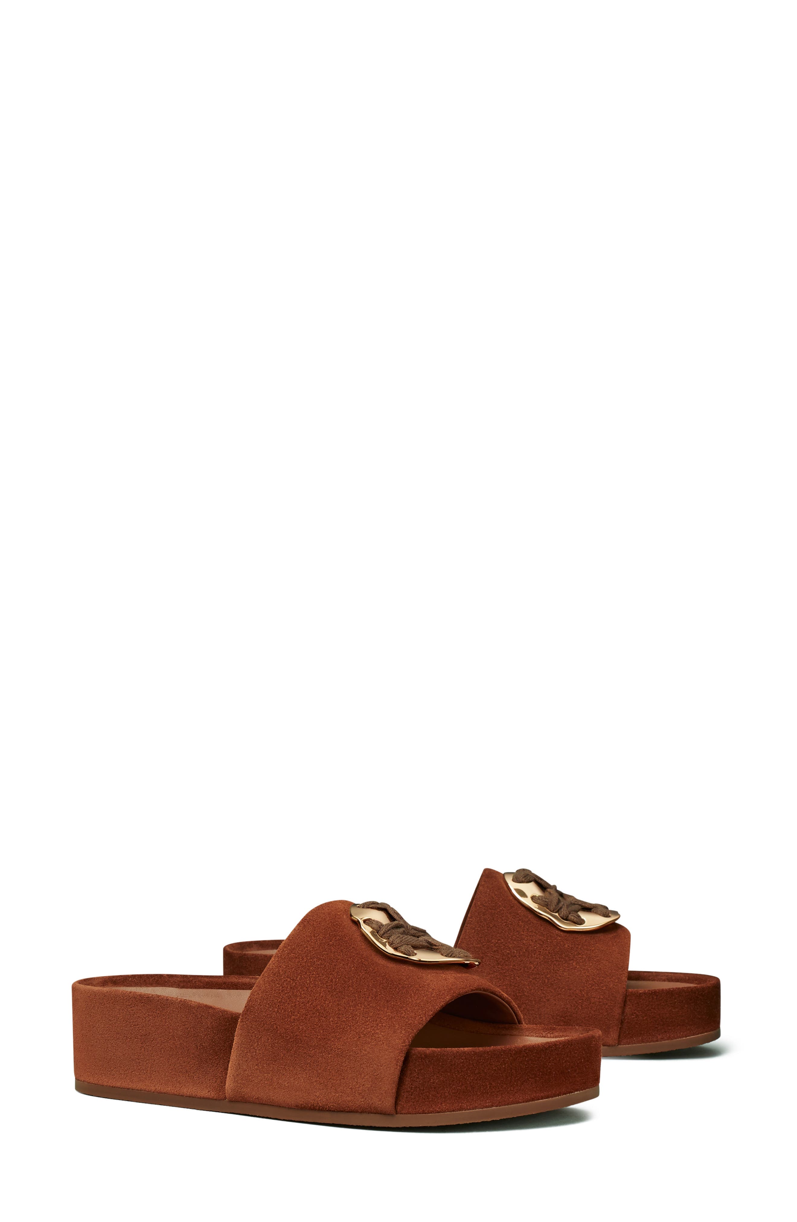 Tory Burch Double T Flatform Slide Sandal, Main, color, 