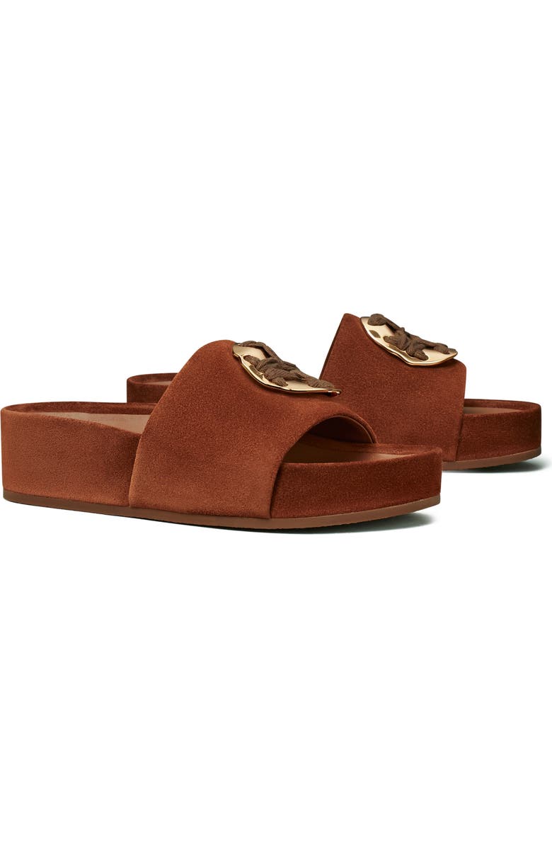 Tory Burch Double T Flatform Slide Sandal, Main, color,